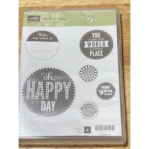 Stampin' Up! Yippee-Skippee & Starburst Signs Rubber Cling Stamps LOT OF 2 - Picture 4 of 5